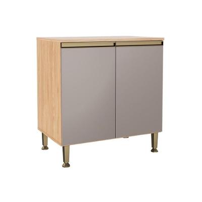 Balcão Cozinha Rebeca 2 Portas MDP 80CM Mel e Cinza Movelbento