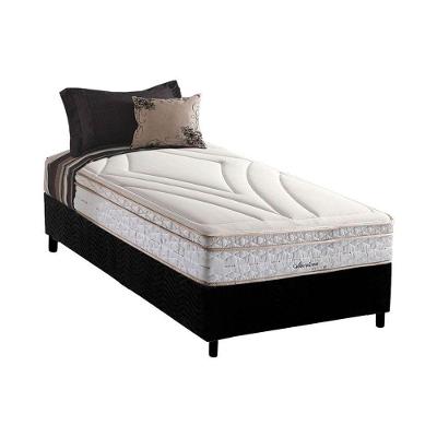 Cama Box Solteiro American Euro Pillow Bonnel Suede Preto Herval