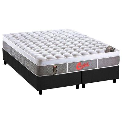 Cama Box Queen Pocket Gold Star Light Stress Oxygen Plush Euro Pillow Ensacadas Cinza Castor