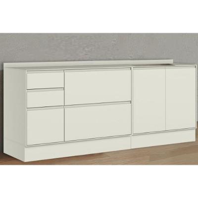 Balcão de Cozinha Fineze 3 Portas 4 Gavetas MDF 200CM Areia Móveis Henn