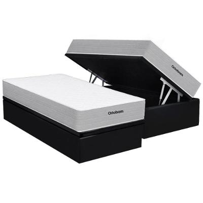Cama Box Baú Solteiro Plenno Colchão Ensacadas Preto Ortobom
