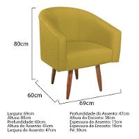 Kit Diva Recamier Heitor 185Cm Lado Esquerdo E 02 Poltronas Luiza Suede - Amarena Móveis Amarelo - 2