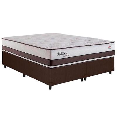 Cama Box King Sublime Euro Pillow Ensacadas Courino Marrom Herval