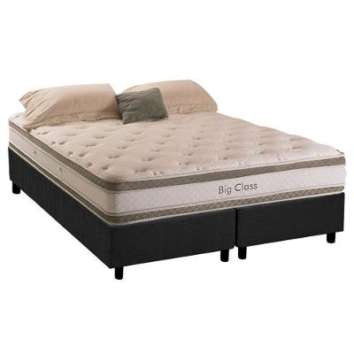 Cama Box Queen Big Class Pillow Top Molas Bonnel Cinza Herval