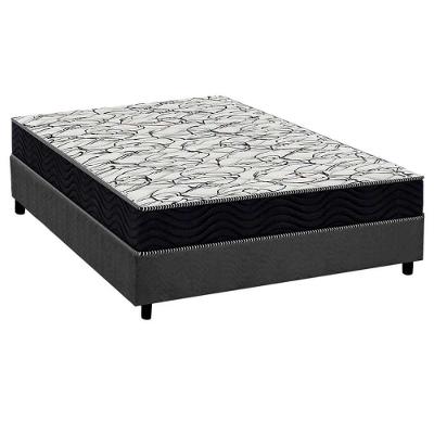 Cama Box Casal com Colchão Ortopédico D45 Airtech150 Suede Cinza Ortobom