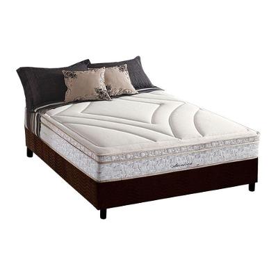 Cama Box Casal Molas American Euro Pillow Suede Marrom Herval