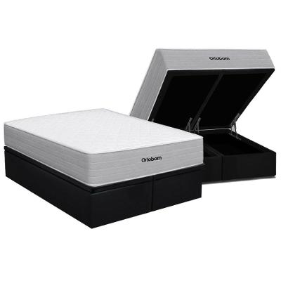 Cama Box Baú Queen Plenno Molas Ensacadas Preto Ortobom