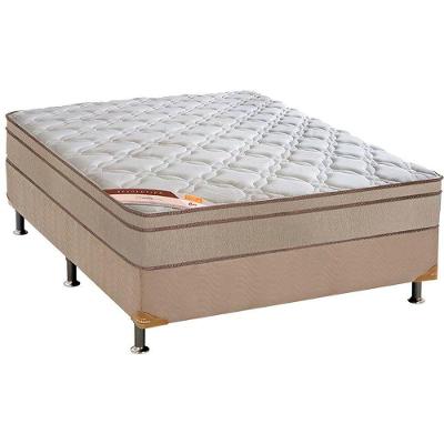 Cama Box com Colchão Casal Revolution Molas Ensacadas Suede Bege