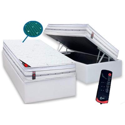 Cama Box Baú Solteiro Niponpedic Molas Ensacadas Euro Pillow Branco Castor