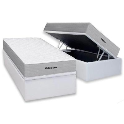 Cama Box Baú Solteiro Plenno Colchão Ensacadas Superpocket Branco Ortobom