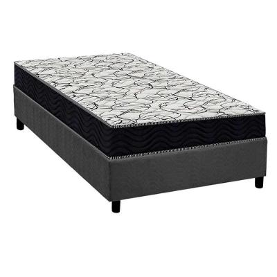 Cama Box com Colchão Solteiro Ortopédico D45 Airtech150 Suede Cinza Ortobom