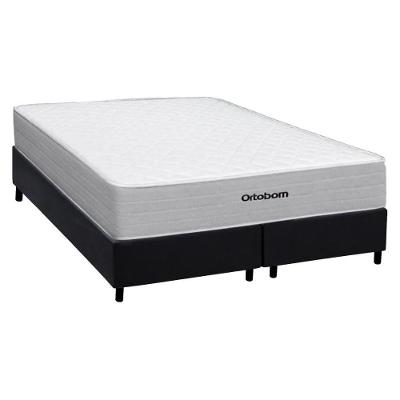 Cama Box com Colchão Queen Plenno Molas Ensacadas Preto Ortobom