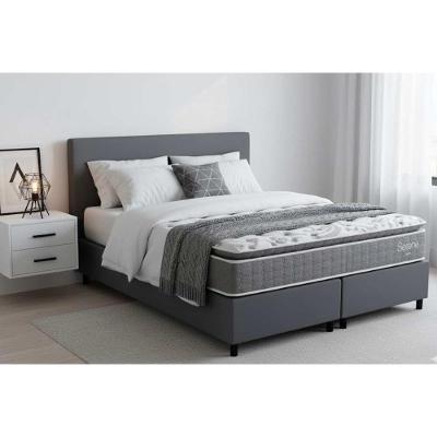 Kit Cama Box King Serene Pillow Top Molas Ensacadas Cinza Kappesberg