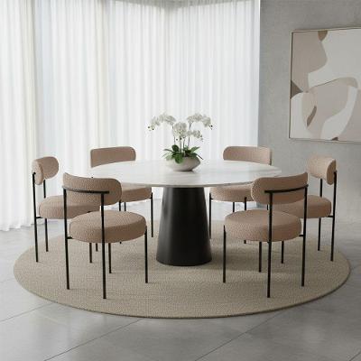 Kit 6 Cadeiras de Jantar Margara em MDF Bouclê Ted Marrom D'Rossi