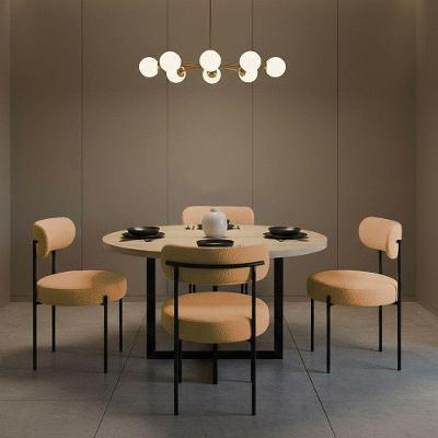 Kit 4 Cadeiras Margara Estrutura MDF Bouclê Capuccino D'Rossi