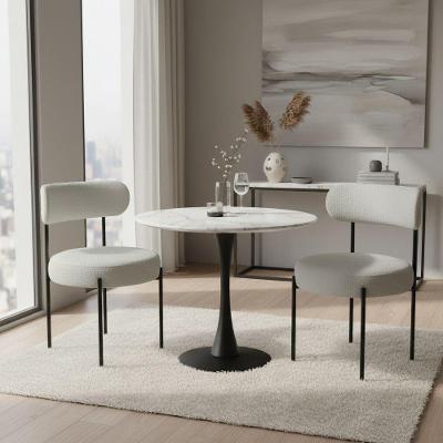 Kit 2 Cadeiras de Jantar Margara MDF e Aço Bouclê Cinza D'Rossi