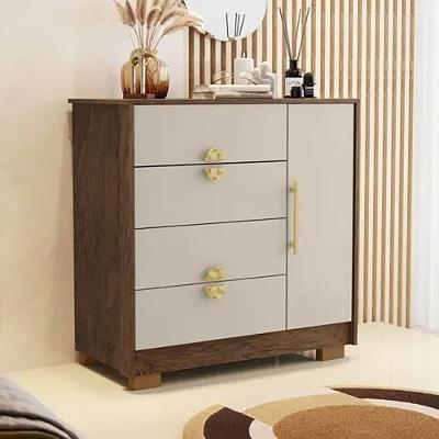 Cômoda Rubi V01 4 Gavetas MDF-MDP Puxador Metálico Imbuia D'Rossi