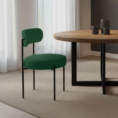 Cadeira de Jantar Margara MDF Aço Bouclê Verde D'Rossi