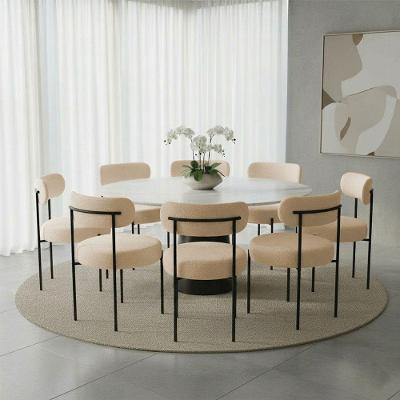 Kit 8 Cadeiras Margara Estrutura MDF Bouclê Bege D'Rossi