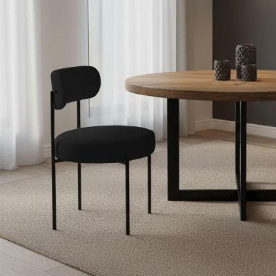 Cadeira de Jantar Margara Estrutura MDF Bouclê Preta D'Rossi