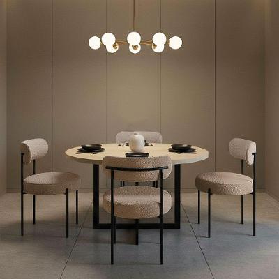 Kit 4 Cadeiras de Jantar Margara em MDF Bouclê Ted Marrom D'Rossi