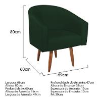 Kit Diva Recamier Heitor 185Cm Lado Esquerdo E 02 Poltronas Luiza Suede - Doce Sonho Móveis Verde - 2
