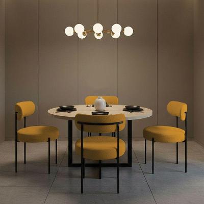 Kit 4 Cadeiras Jantar Margara MDF Bouclê Mostarda D'Rossi