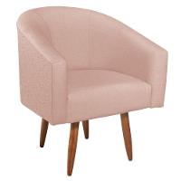 Kit Diva Recamier Heitor 185Cm Lado Direito E 02 Poltronas Luiza Suede - Doce Sonho Móveis Rosê