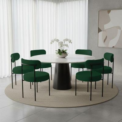 Kit 6 Cadeiras de Jantar Margara em MDF Bouclê Verde D'Rossi
