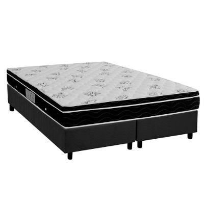 Cama Box Queen Physical Euro Pillow Ensacadas Suede Cinza Ortobom