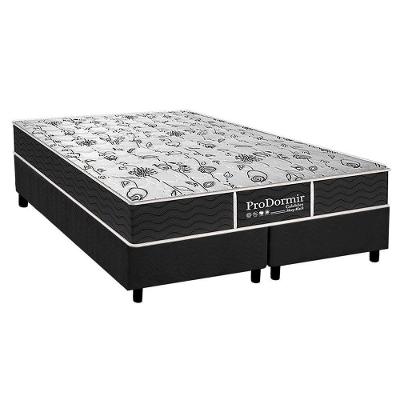 Cama Box Queen Sleep Pillow Top Molas Bonnel Suede Cinza Probel