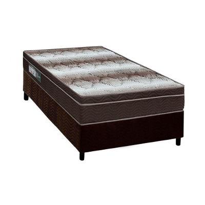 Cama Box Solteiro Ortopédico Light Euro Pillow D28 Suede Marrom Ortobom