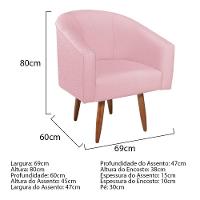 Kit Diva Recamier Heitor 185Cm Lado Esquerdo E 02 Poltronas Luiza Suede - Amarena Móveis Rosa Bebê - 8