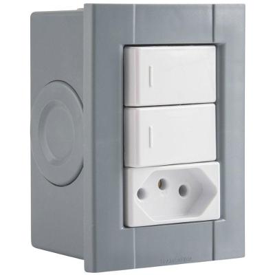 Conjunto Interruptores Tomada Liz 2P+T 10A 250V Branco Tramontina
