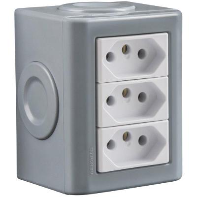 Conjunto de 3 Tomadas 2P+T Lizflex 20A 250V Branco Tramontina