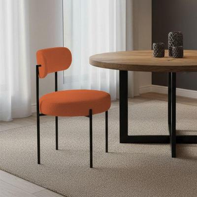 Cadeira de Jantar Margara Estrutura MDF e Aço Bouclê Terracota D'Rossi