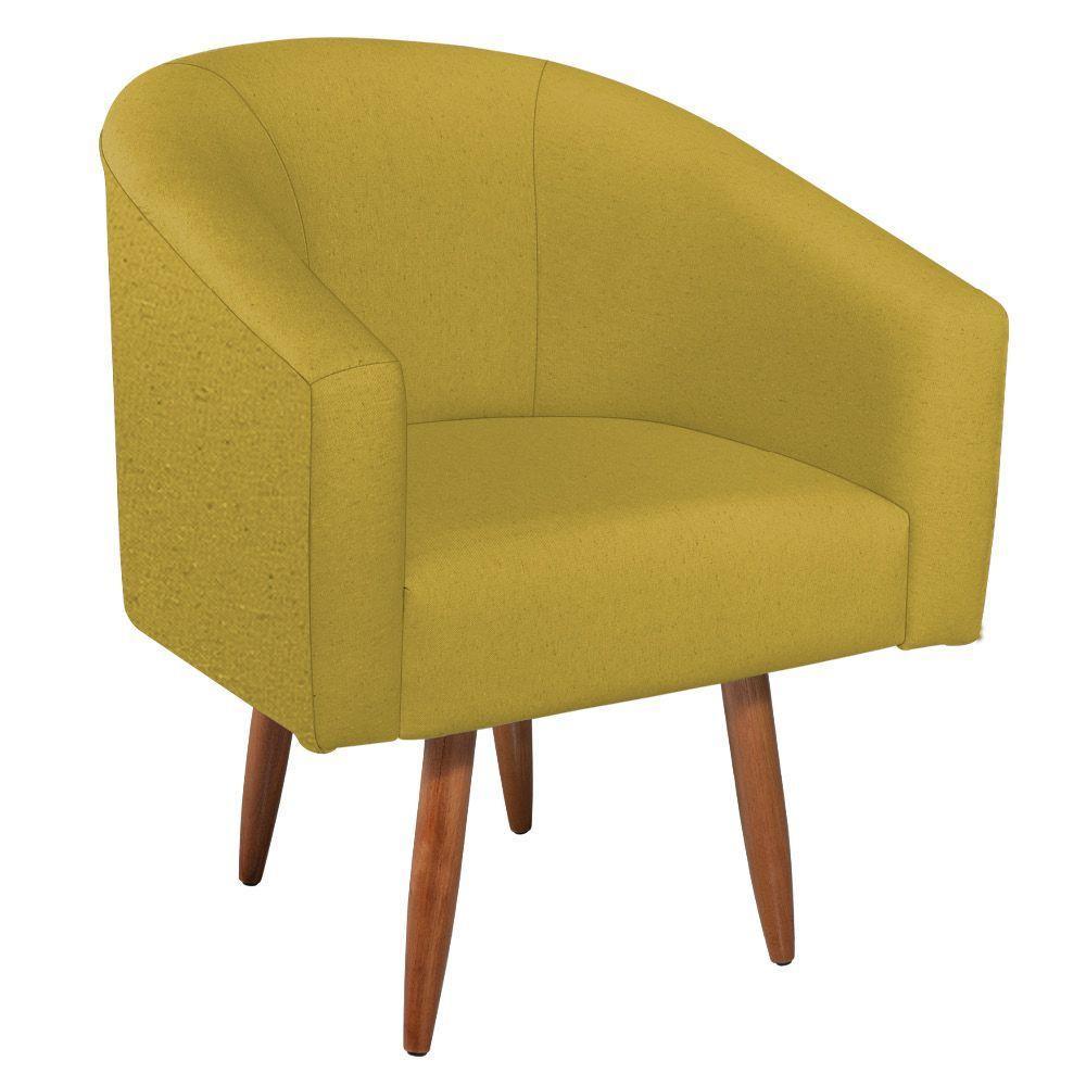 Kit Diva Recamier Heitor 185Cm Lado Esquerdo E 02 Poltronas Luiza Suede - Doce Sonho Móveis Amarelo - 4