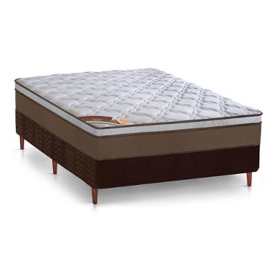 Cama Box com Colchão Casal Revolution Molas Ensacadas Suede Marrom