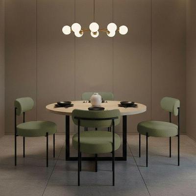 Kit 4 Cadeiras Jantar Margara MDF e Aço Bouclê Verde Pistache D'Rossi