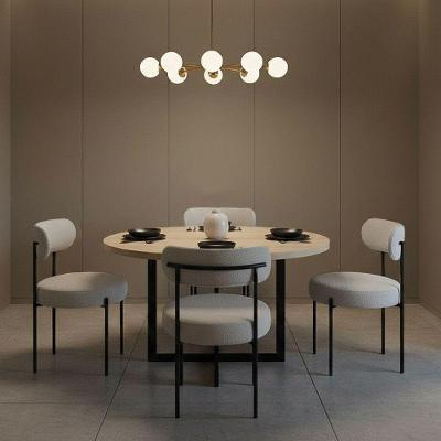 Kit 4 Cadeiras de Jantar Margara em MDF Bouclê Cinza D'Rossi