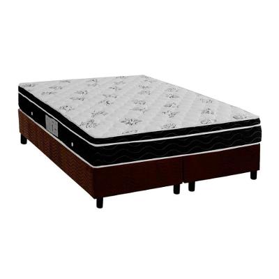 Cama Box Queen Physical Euro Pillow Ensacadas Suede Marrom Ortobom