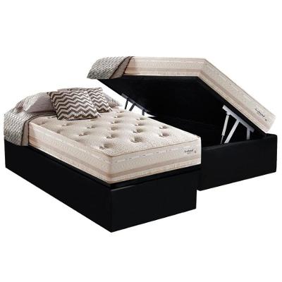 Cama Box com Baú Solteiro Scotland Molas Bonnel Suede Preto Herval