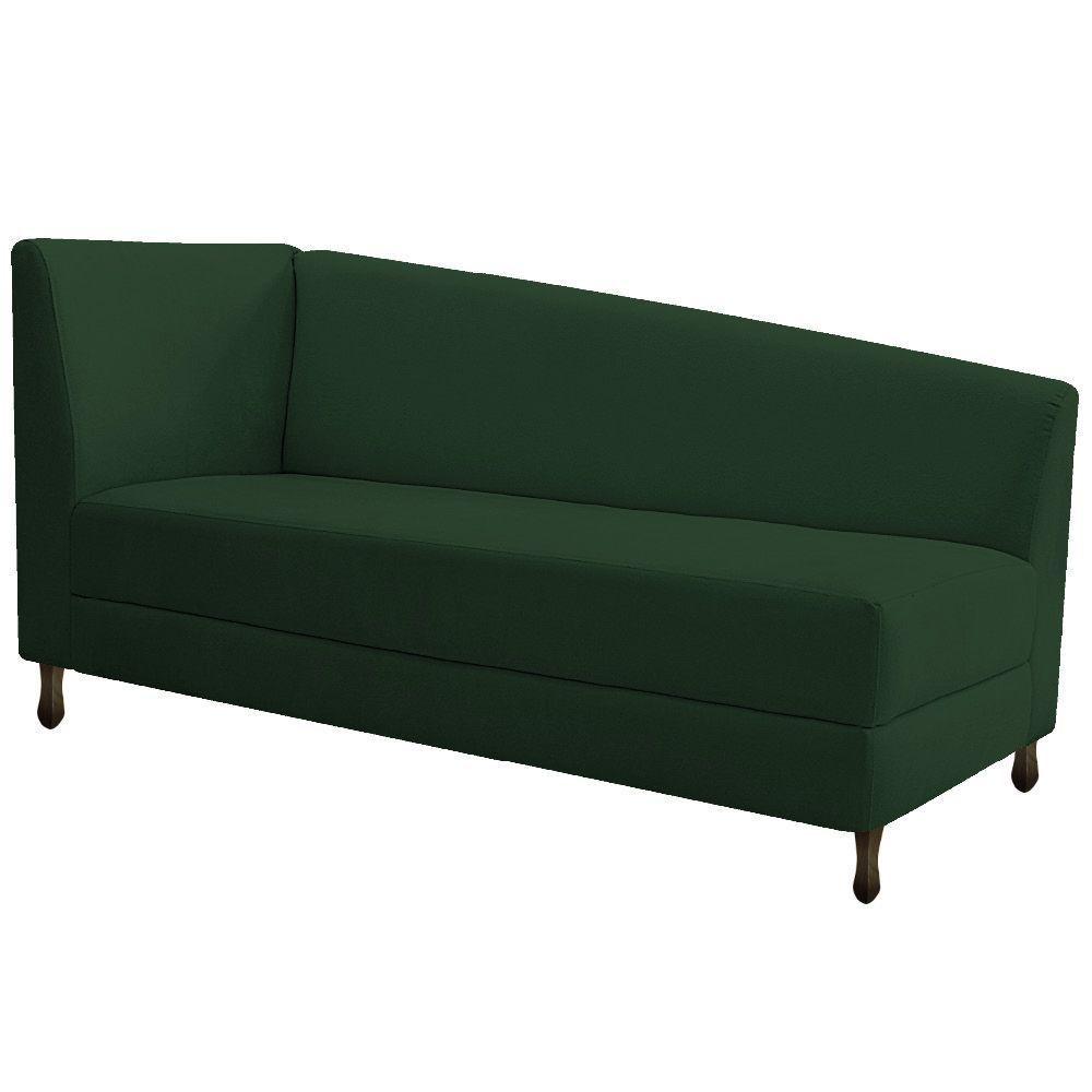 Kit Diva Recamier Heitor 185Cm Lado Direito E 02 Poltronas Luiza Suede - Amarena Móveis Verde - 5