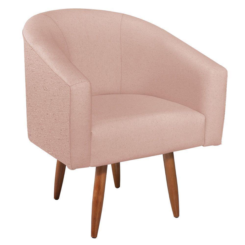 Kit Diva Recamier Heitor 185Cm Lado Direito E 02 Poltronas Luiza Suede - Amarena Móveis Rosê - 4