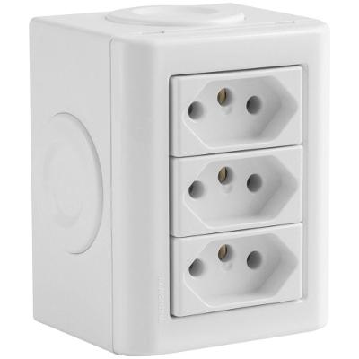 Conjunto de 3 Tomadas 2P+T Lizflex 20A 250V Branco Tramontina