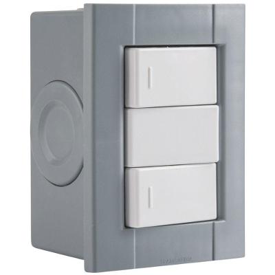 Conjunto de 2 Interruptores Simples Liz 10A 250V Brilhante Branco Tramontina