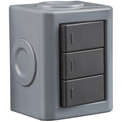 Conjunto de 3 Interruptores Simples Liz 10A 250V Branco Tramontina