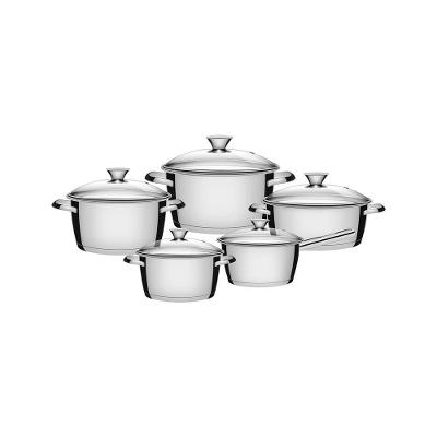 Jogo de Panelas Allegra Aço Inox Fundo Triplo 5 Peças Tramontina