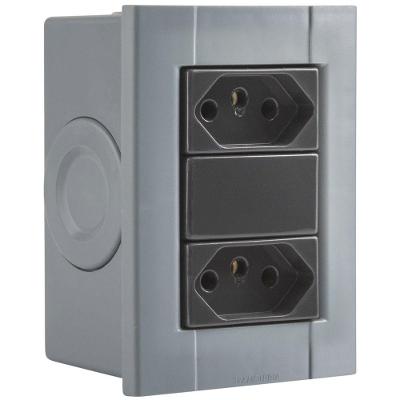 Conjunto de 2 Tomadas 2P+T Liz 20A 250V Brilhante Branco Tramontina
