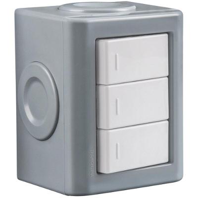 Conjunto de 3 Interruptores Simples Lizflex 10A 250V Branco Tramontina